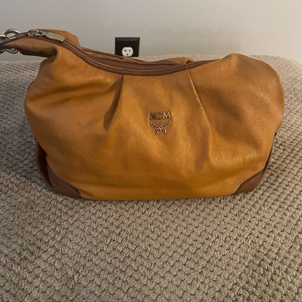 MCM Tan and Brown Shoulder Bag VGUC!